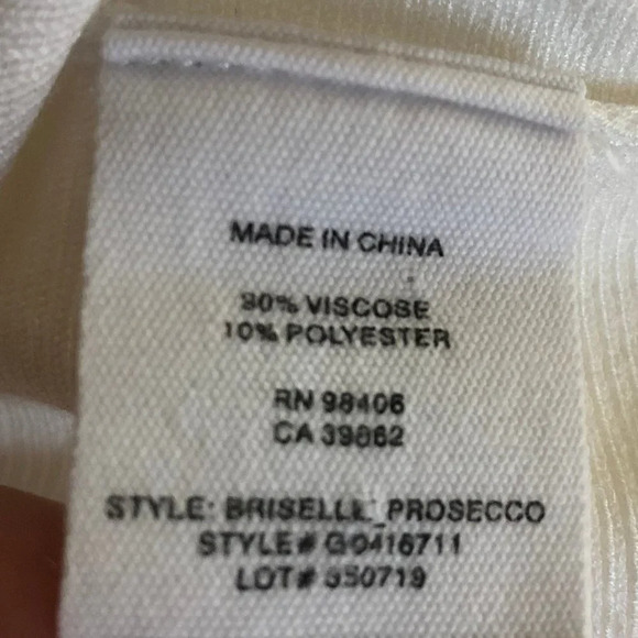 Theory Briselle Prosecco Sleeveless Crew Neck Asymetrical Knit Top White Sz M - Picture 11 of 12